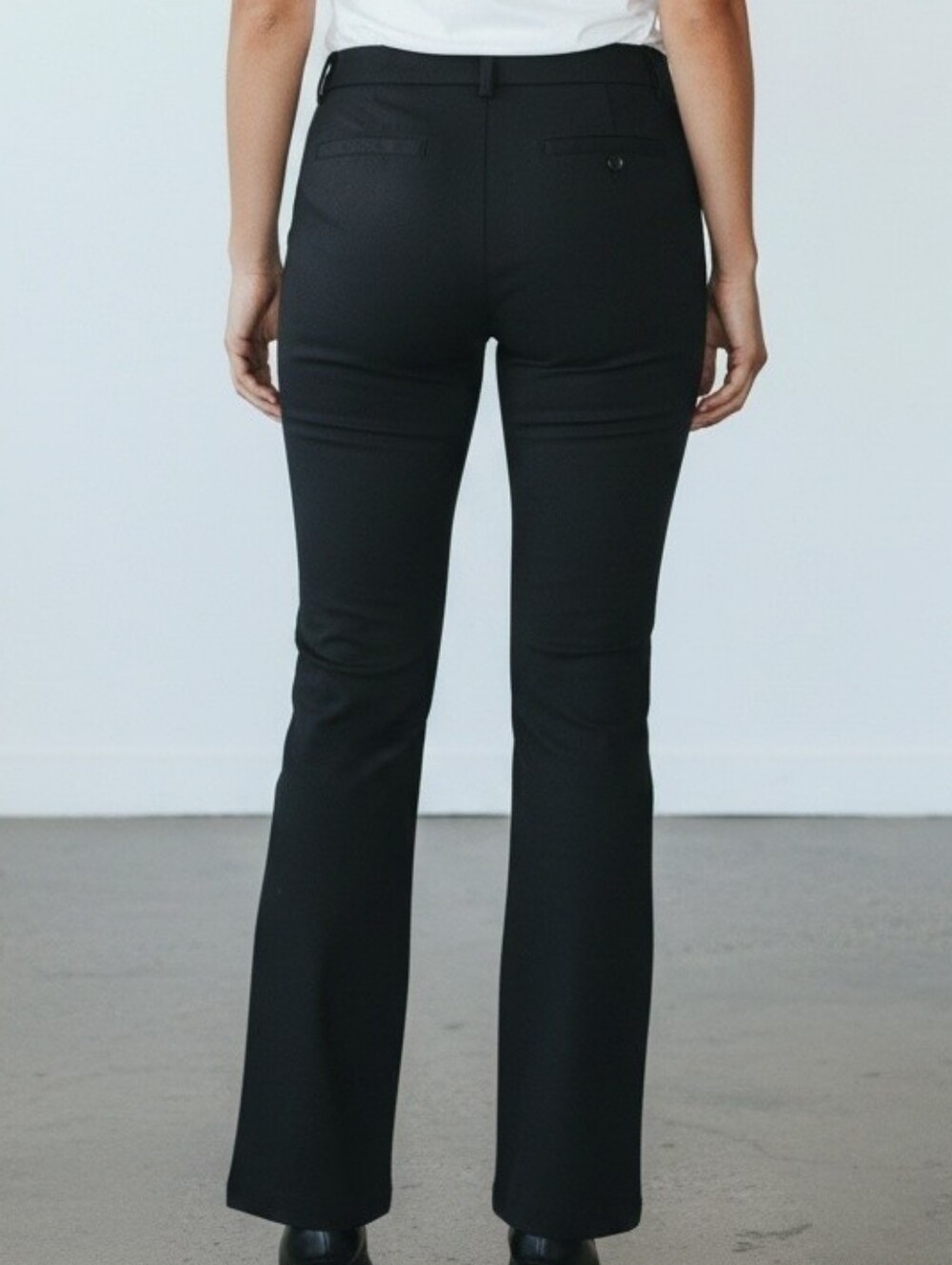 Fishers Finery Black Women's Knit Pull On Straight Leg Pants L Tall
